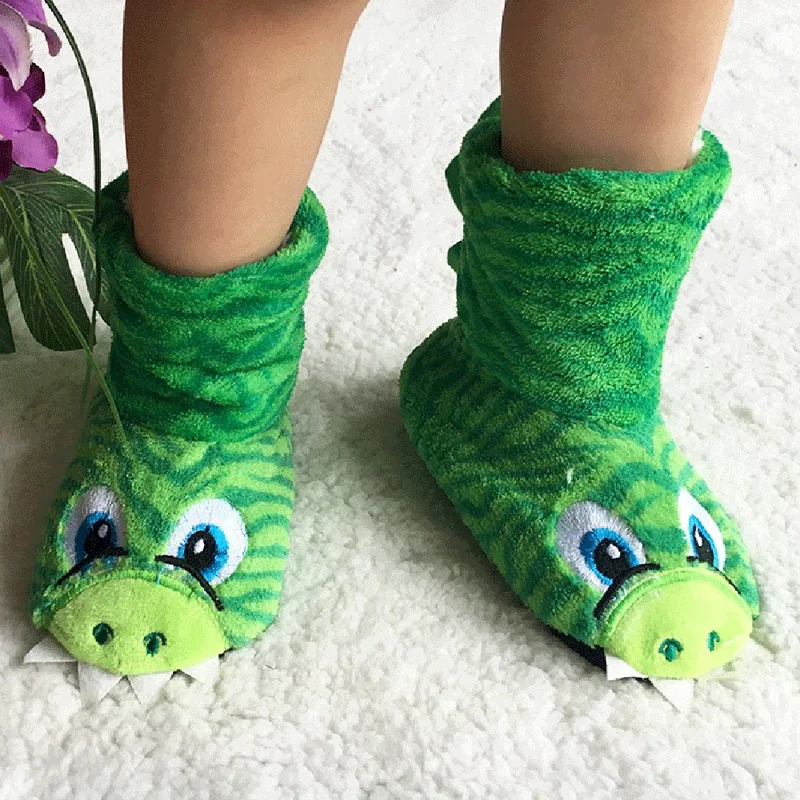 Детские плюшевые Тапочки со снежинками для мальчиков и девочек милые домашние