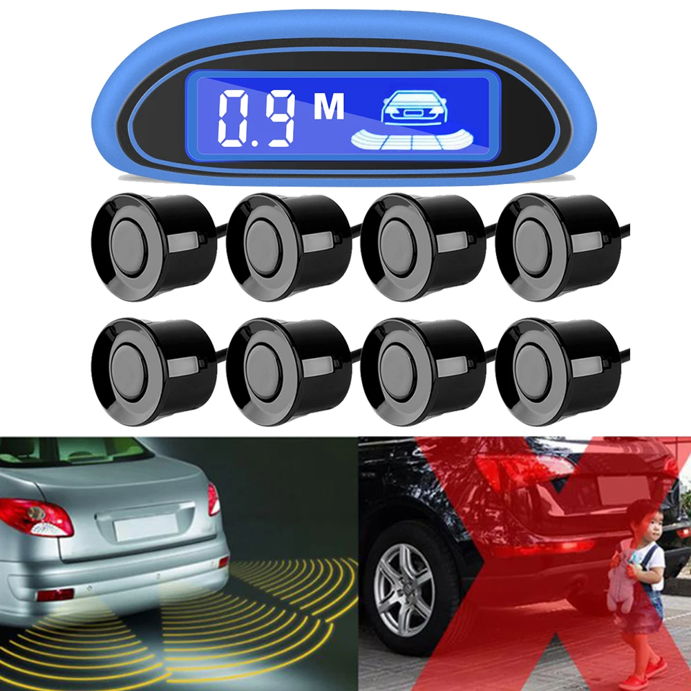 Автомобильный парктроник парковочный радар с 8 светодиодный ем и голосовой