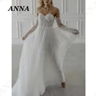 Женское свадебное платье без бретелек Anna Beauty, простое Тюлевое платье для пляжа и вечеринки, официальное платье принцессы, 2021