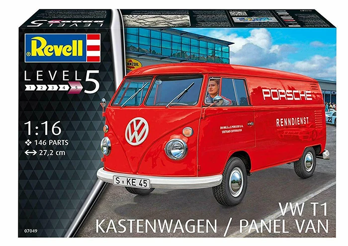 

Revell пластиковая сборка модель автомобиля масштаб 1/16 VW T1 панель фургон минивэн для взрослой коллекции DIY Набор для сборки 07049