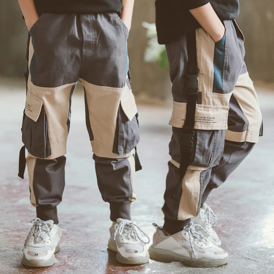 Штаны для мальчиков штаны в стиле пэчворк детские брюки с эластичной резинкой на