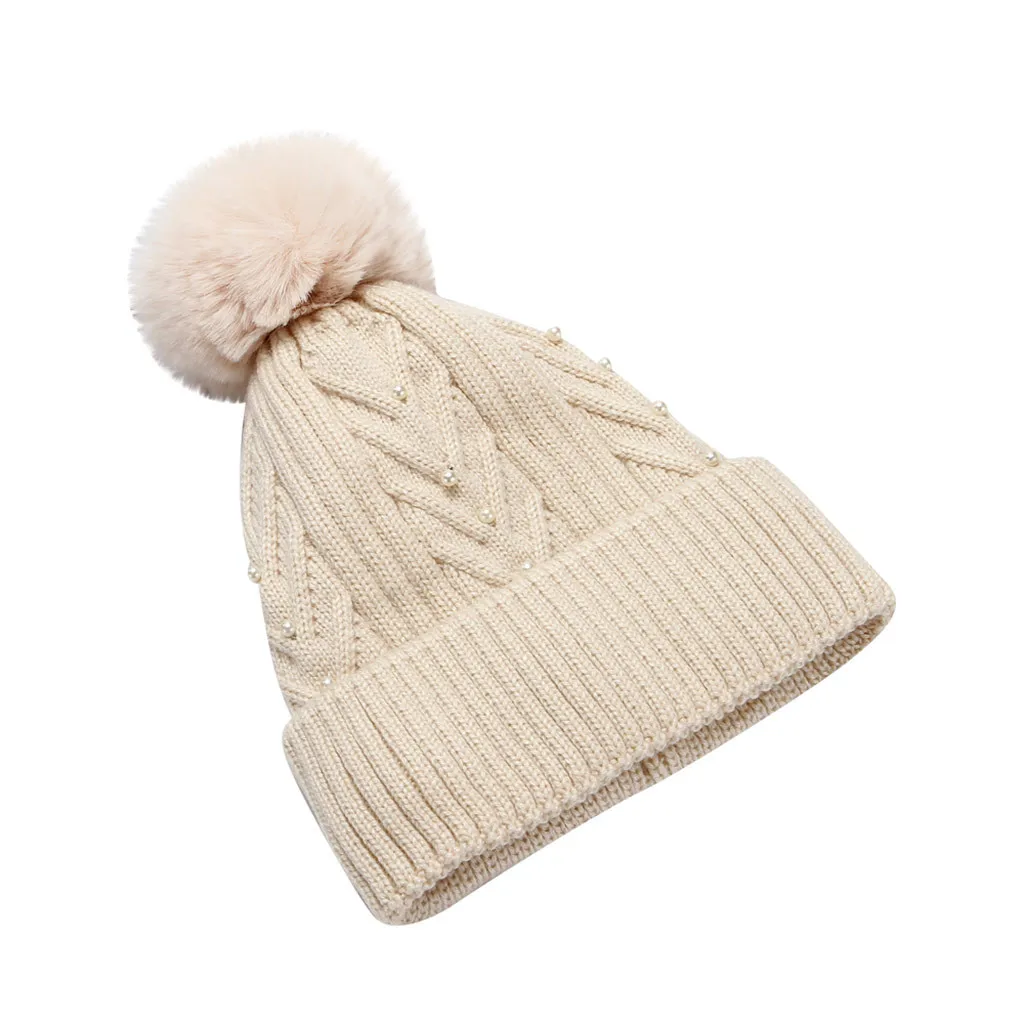 Модные осенние женские шапки зимние вязаные однотонная Теплая Шапка-бини с