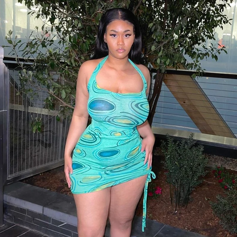 

Y2K Summer Paisley Print Tank Dress Sexy Women Backless Ruched Bodycon Mini Dresses Female Harajuku Streetwear Fashion Clothes