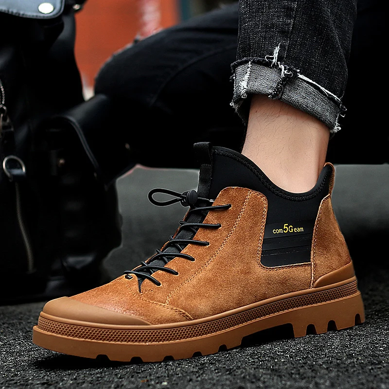 

Men Boots High Quality with fur warm Men Winter snow Boots outdoor genuine leather High-top Fashion Men Winter Shoes Work Boots