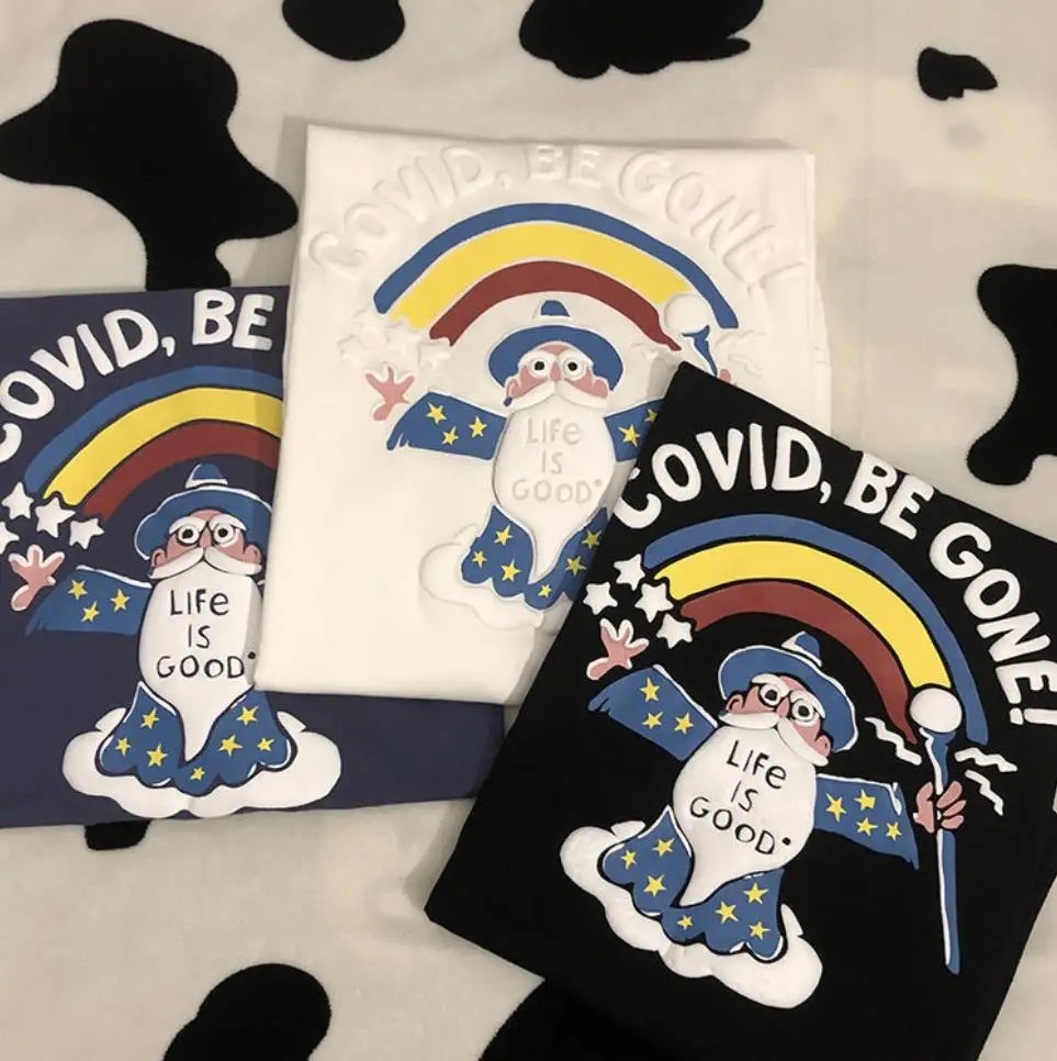 

Женская хлопковая Футболка с принтом, с коротким рукавом