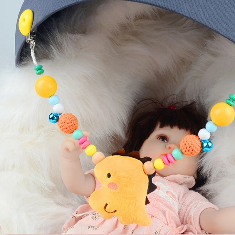 

Подвеска для детской коляски, погремушка, цепочка для соски, зажим для коляски, вязаные бусины, детские игрушки для кормления, горячая распр...