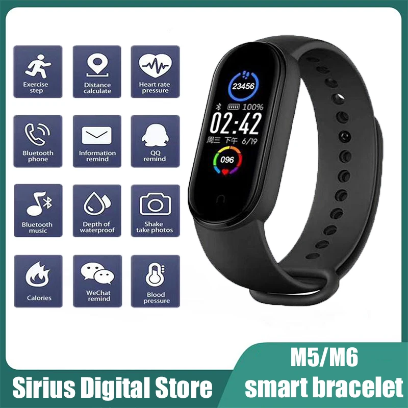 

M6/M5 Smart Watch Sports Fitness Bracelet Tracker Heart Rate Blood Pressure Monitor Men Women Smart Bracelets Dropship