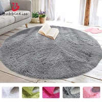 bubble kiss round plush carpet for living room anti slip fluffy large area rugs furry bedroom lounge pads decorative floor mats