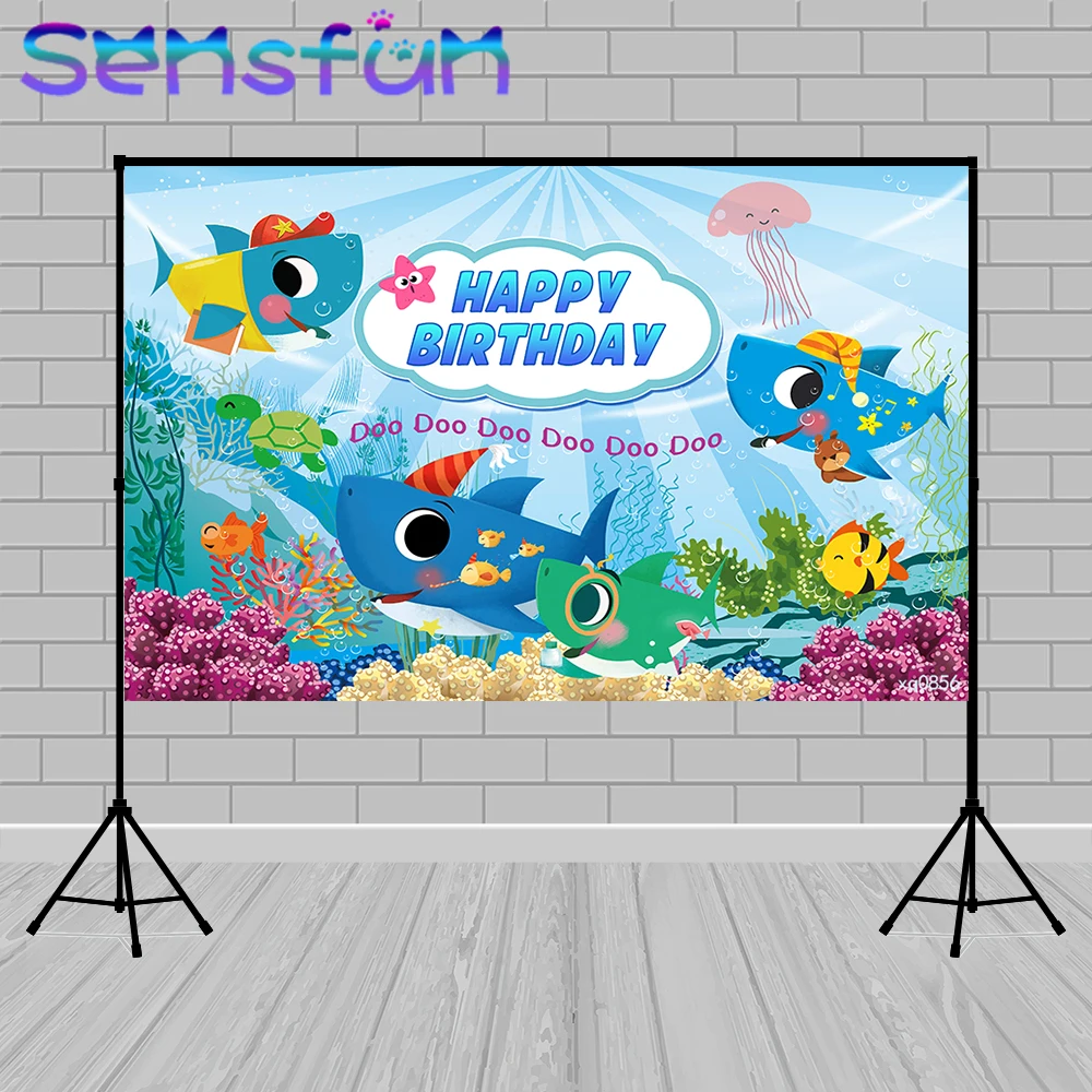 Виниловый фон для фотосъемки с изображением подводного коралла акулы вечеринки