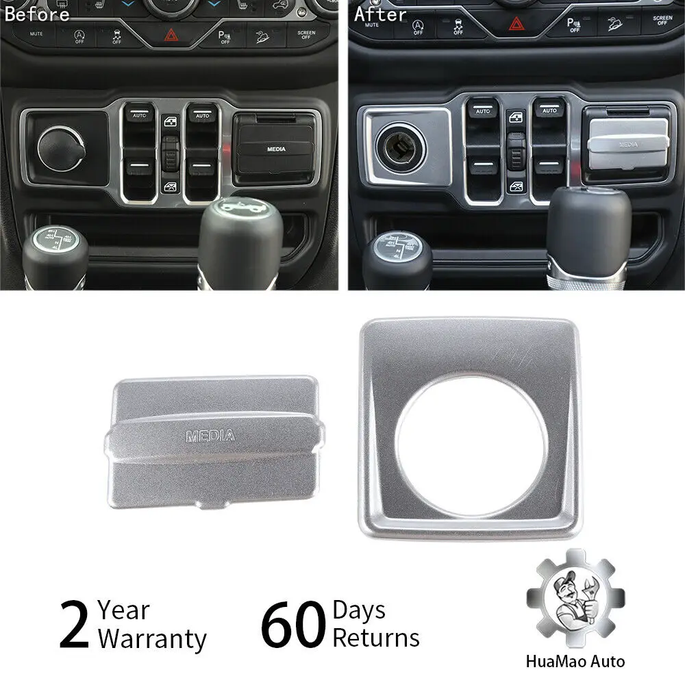 

Прикуриватель и USB зарядное устройство декор крышка отделка Подходит для Jeep Wrangler JL 2018 2019