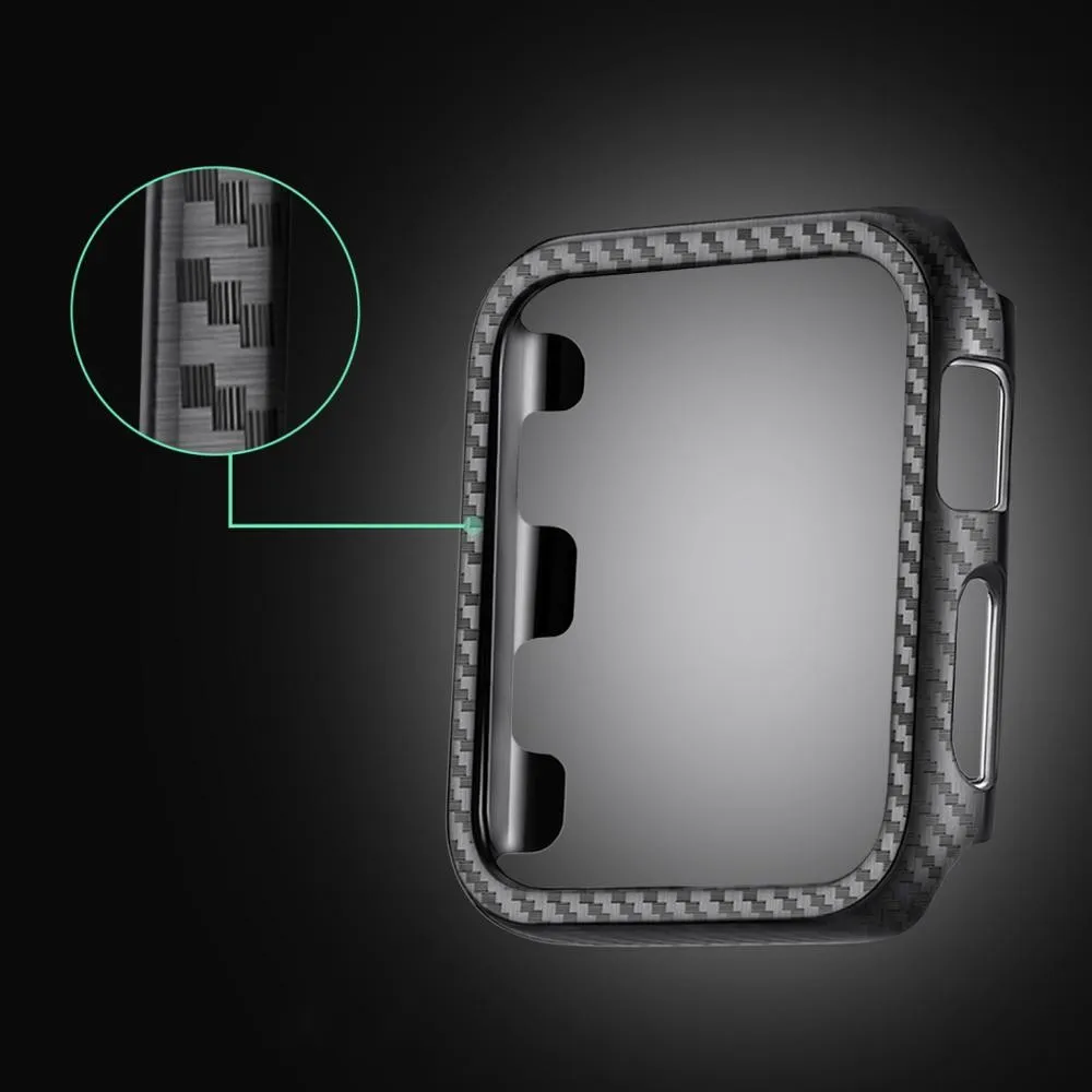 Защитный чехол из углеродного волокна для Apple Watch 5 4 3 2 1 iWatch 38 мм 42 40 44 бампер