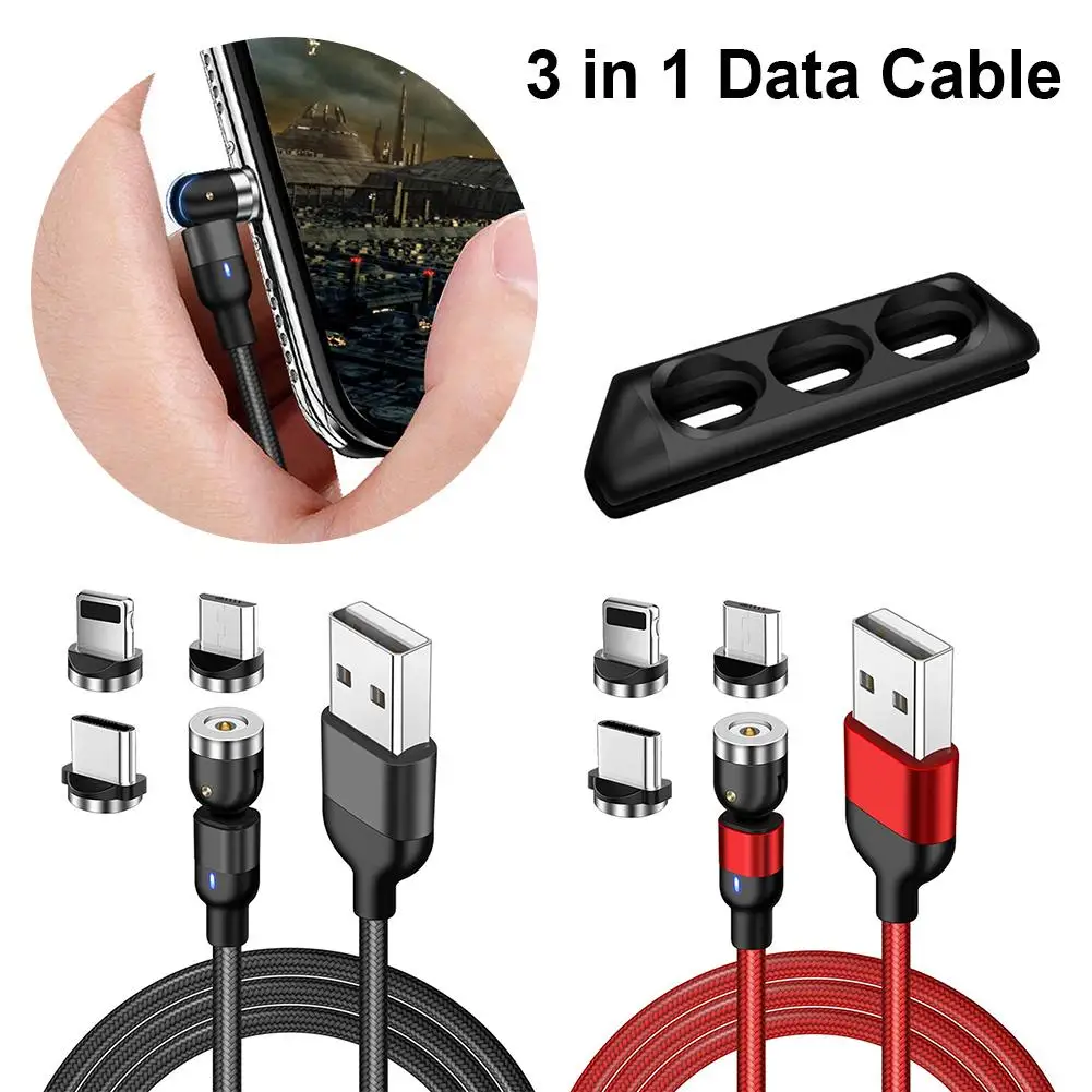 

High Quality 360 And 180 Degree Rotation L-shape 3A Fast Charging Magnetic Cable Charger ForUSB Type C IOS Data Cable