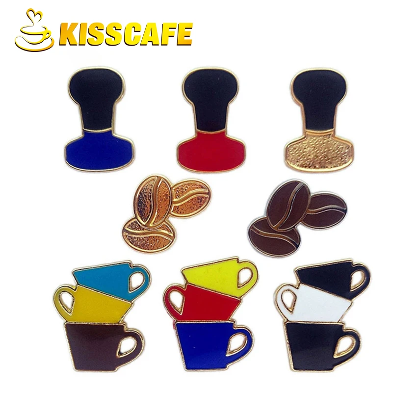 Мультфильм кофе чашка пуансон горшок мокко бобы брошь булавки декоративные