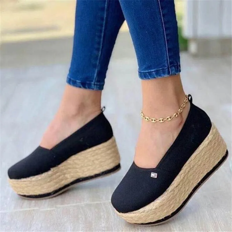 

Hemp rope rocking shoes large size womens shoes 2021 new fashion platform sneakers womens casual shoes women's running loafers