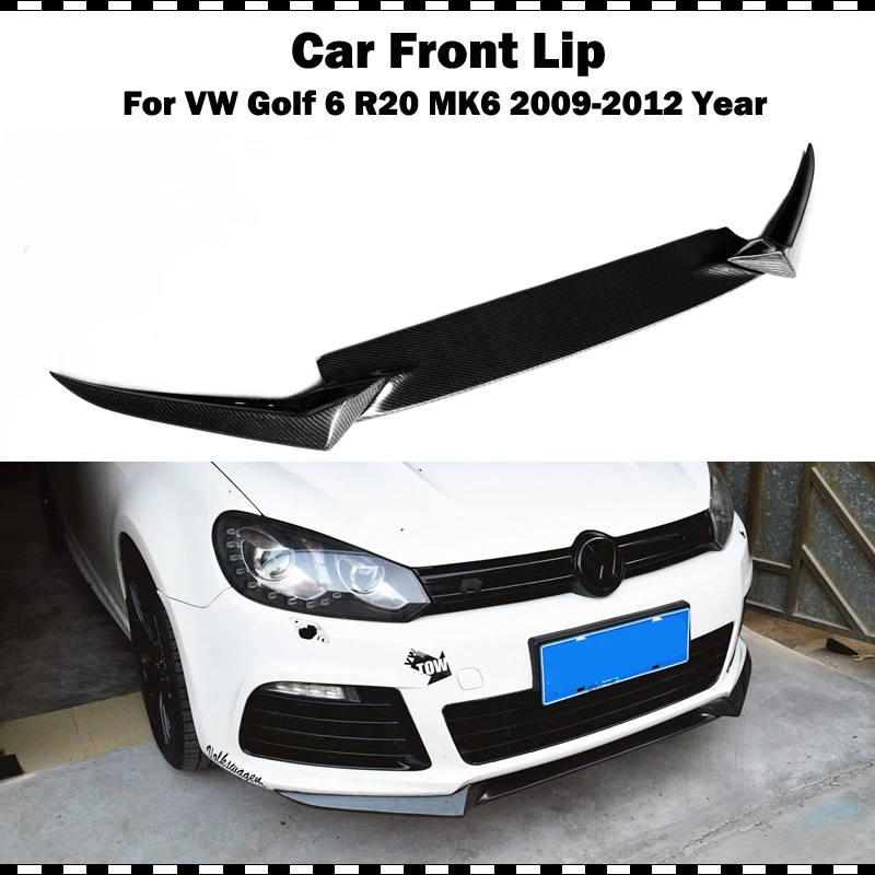 OSIR Стиль углеродного волокна переднего бампера губы для VW Golf 6 VI MK6 R20 бампер 2009 ~ 2012