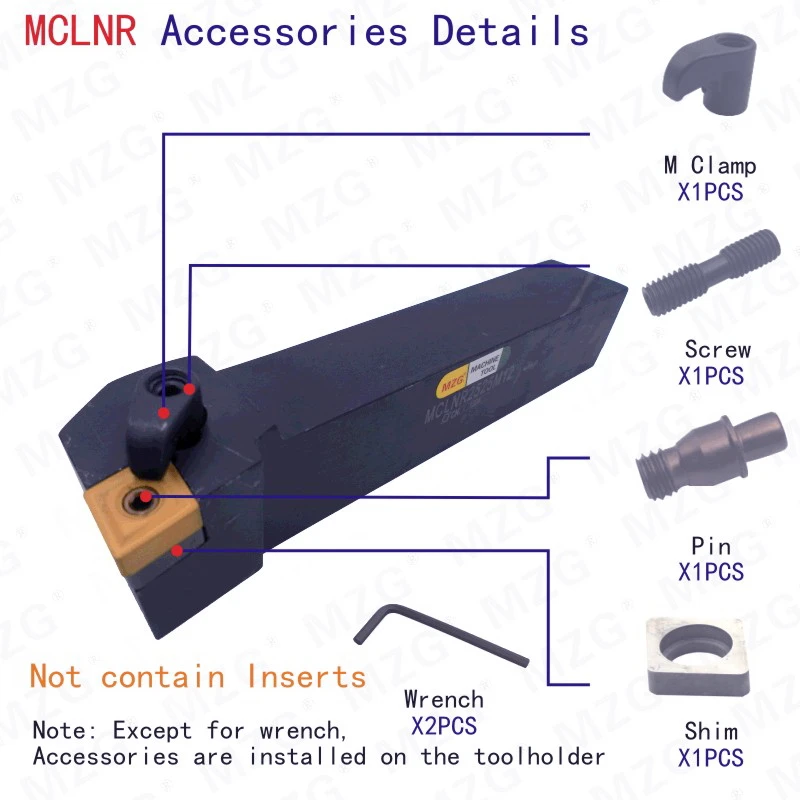 MOSASK MCLNR панель для обработки MCLNR1616H12 вставки из карбида вольфрама держатели