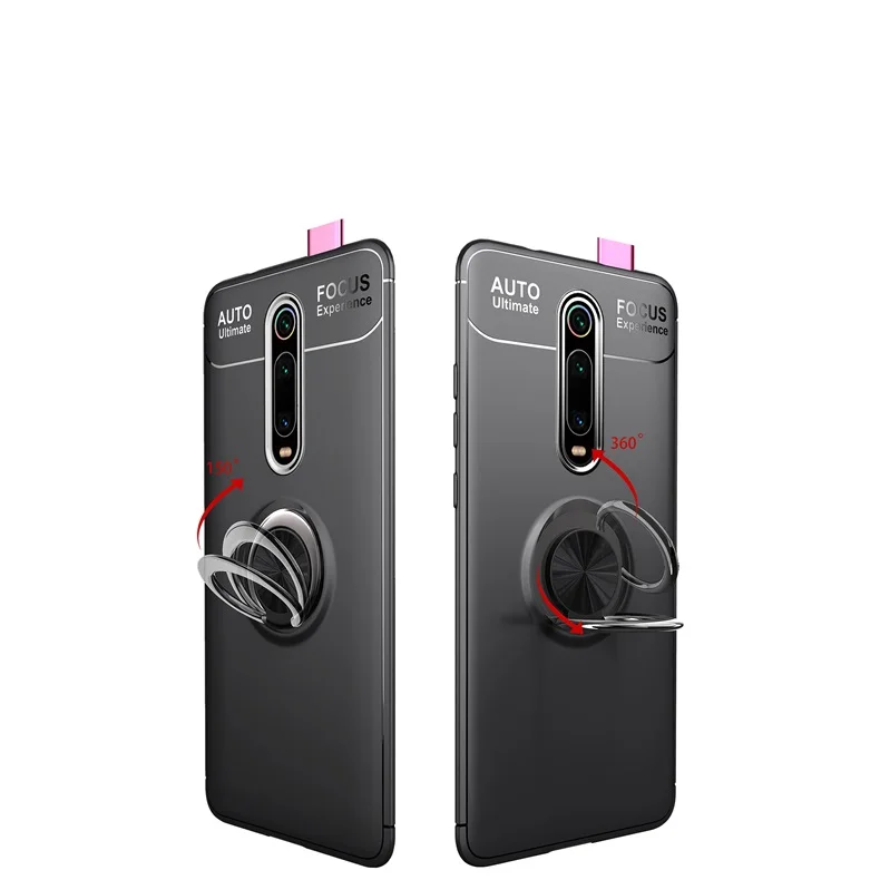 Мягкий силиконовый чехол для Xiaomi mi 9T mi 9t Red mi K20 Pro задняя крышка Автомобильный кронштейн ударопрочный вращающийся кольцевой стенд корпус телефона
