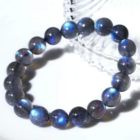 natural labradorite blue light bracelet crystal clear round beads women men moonstone 7mm 8mm 9mm 10mm 11mm 12mm 13mm 14mm aaaaa