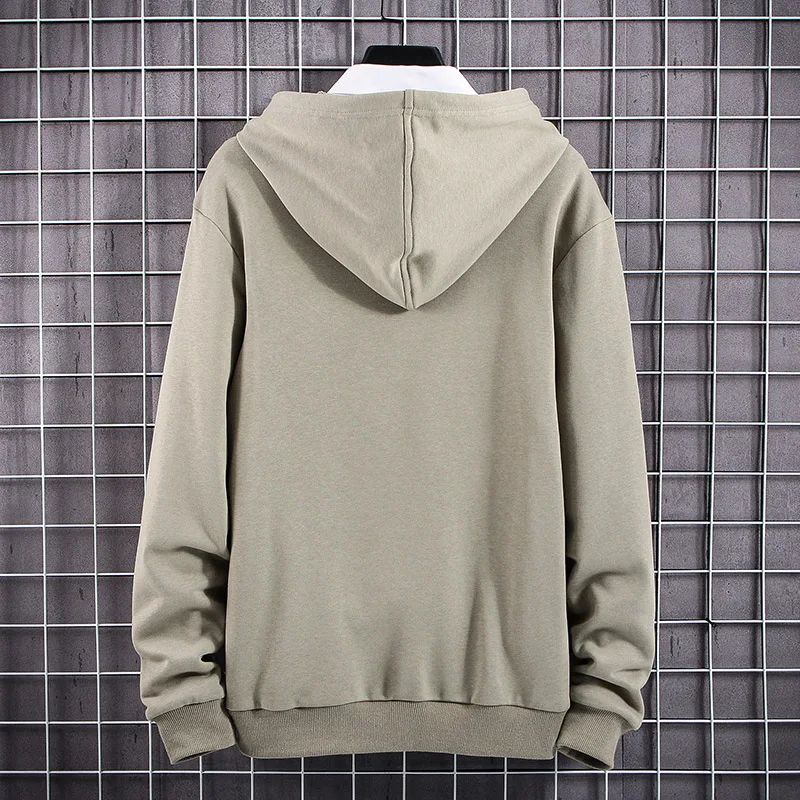 Фото EL BARCO Fashion Cotton Hoodies Men Spring Soft Black Male Sweatshirt Hip Hop Print Hooded Tops Coat White Green Jacket Shirts №5