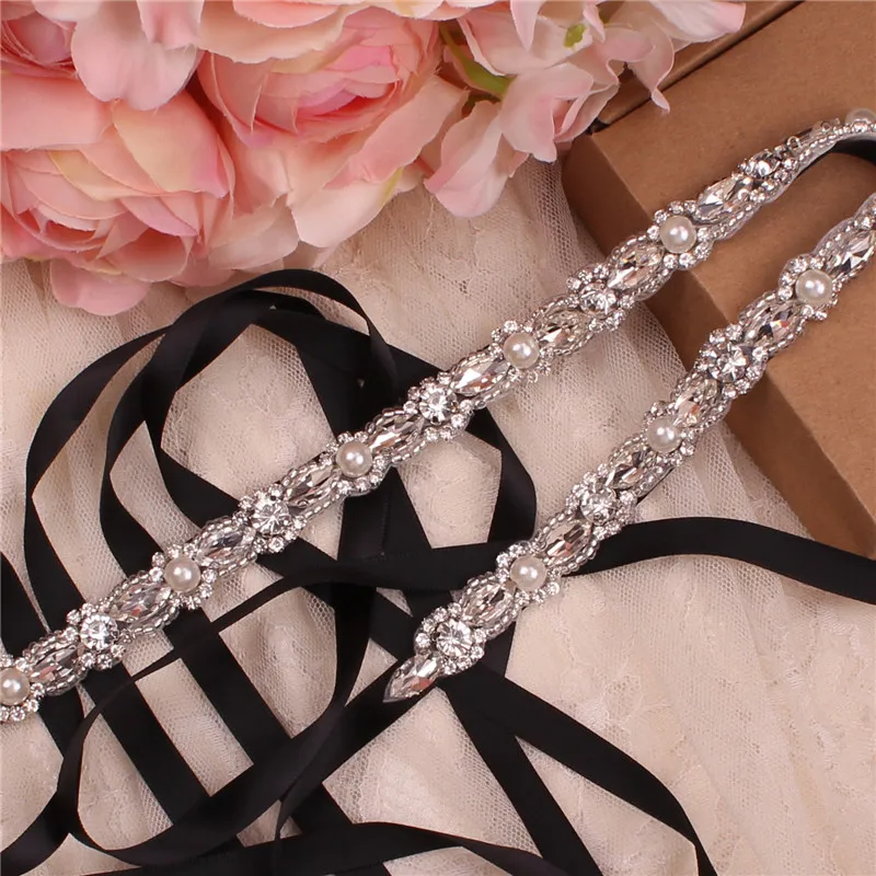 Стразы Свадебный ремень блестящий атласный свадебный пояс для свадебного платья