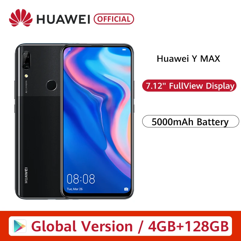 Смартфон huawei Y MAX 4 Гб 128 ГБ 16 МП двойная AI камера заднего вида 7 12 &quot полноразмерный