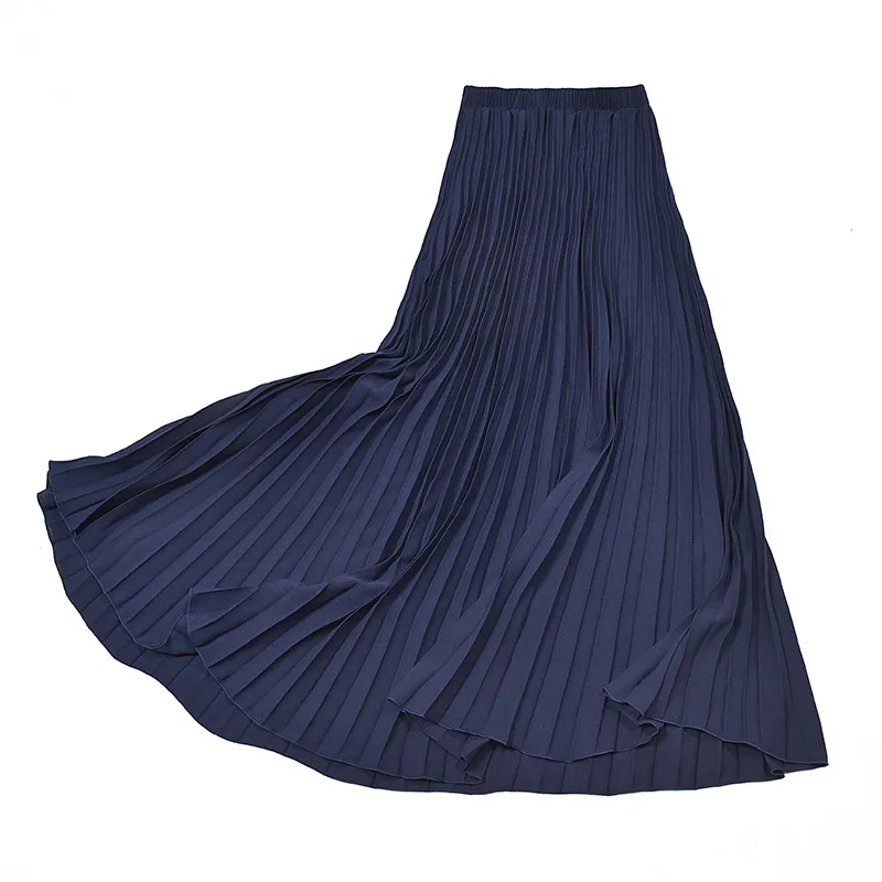 

Casual Chic Velvet Skirt Autumn Women Long Pleated Skirts High Waist Harajuku Solid Winter Skirts Female Faldas Mujer Moda 2019