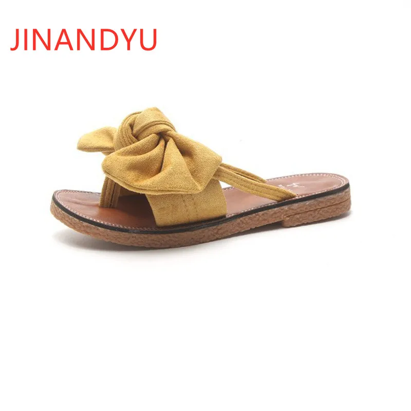 

Womens Flat Sandals Slippers Clear Bow Beach Wear Women Slippers Fashion Non Slip Shoes Lady Casual Mules Femme Slide on Sandals