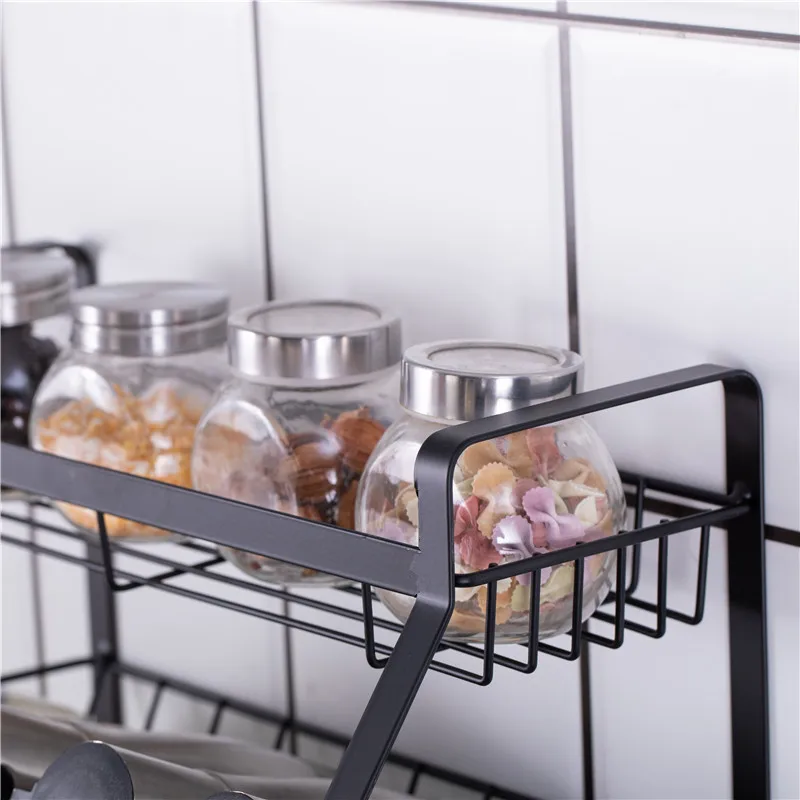

Kitchen Shelf Seasoning Rack Supplies Shelf Multi-Layer Oil Salt Sauce and Vinegar Storage Shelf Space-Saving