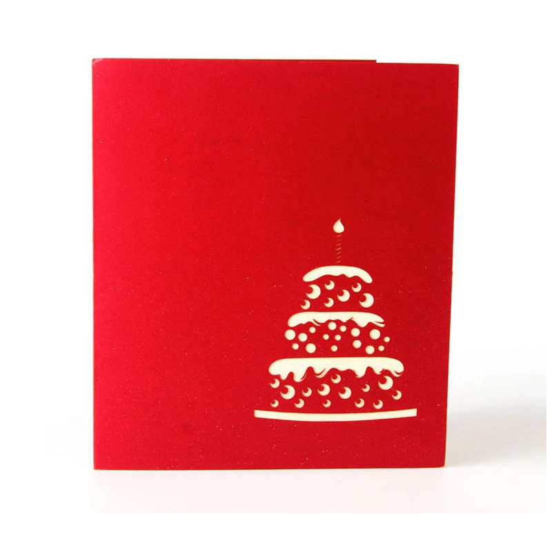 3D всплывающие открытки на день рождения для детей торт подарки Наклейки конверте