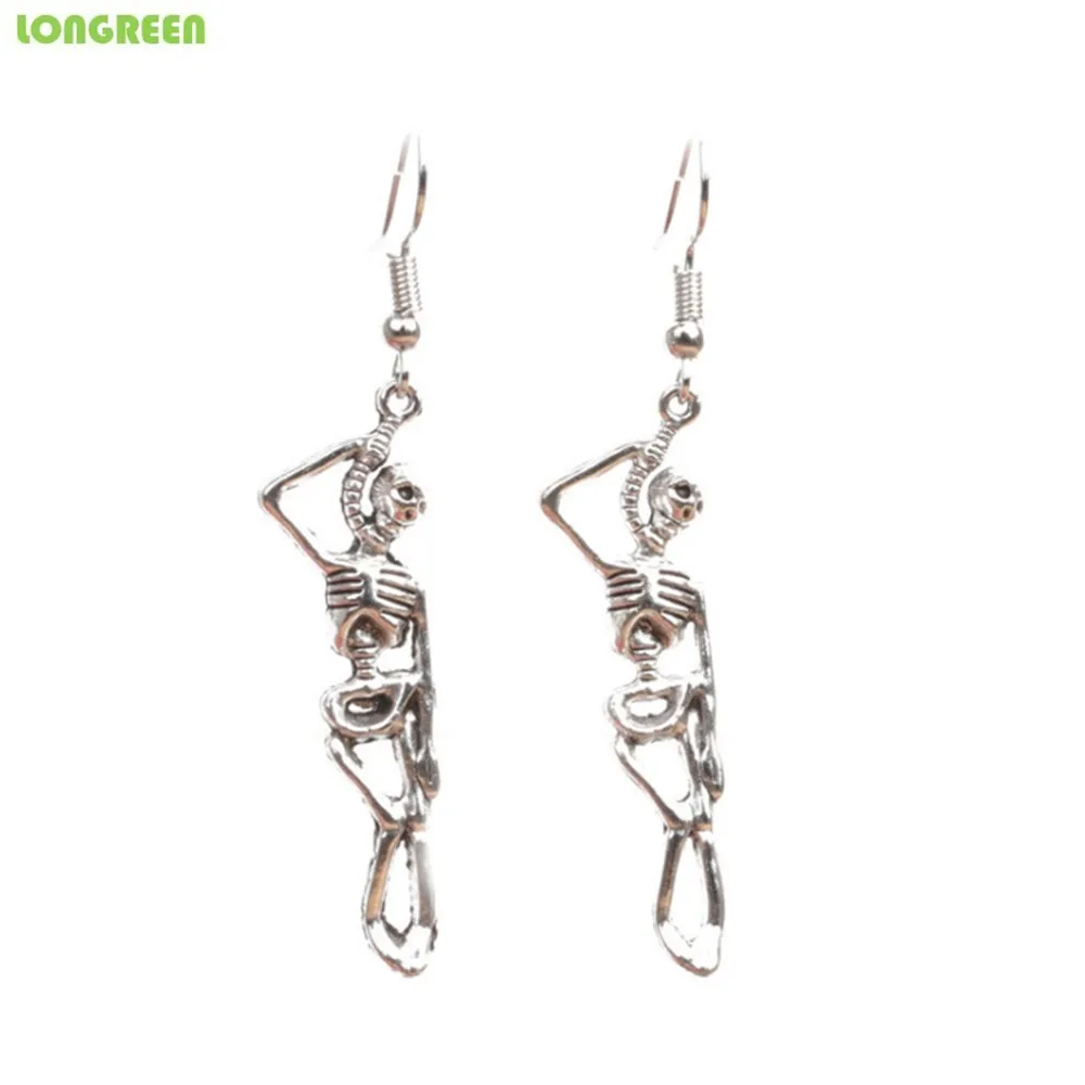 Металлические серьги в стиле Хэллоуин Череп паук мотоцикл Орел любовь эффектные