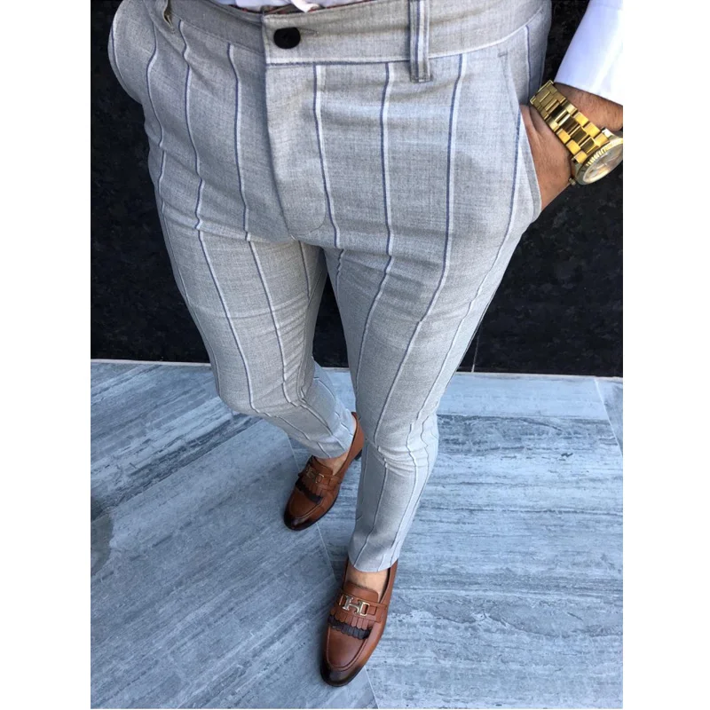 

Plus size 2XL Men's Casual Slim Fit Skinny Pants Business Formal Suit Dress Pants Slacks Trousers 2020 New
