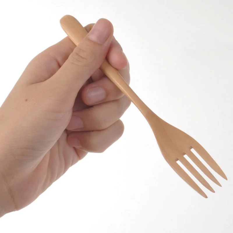 Новые деревянные вилки для кухонной ложки с длинной ручкой кофе чая меда