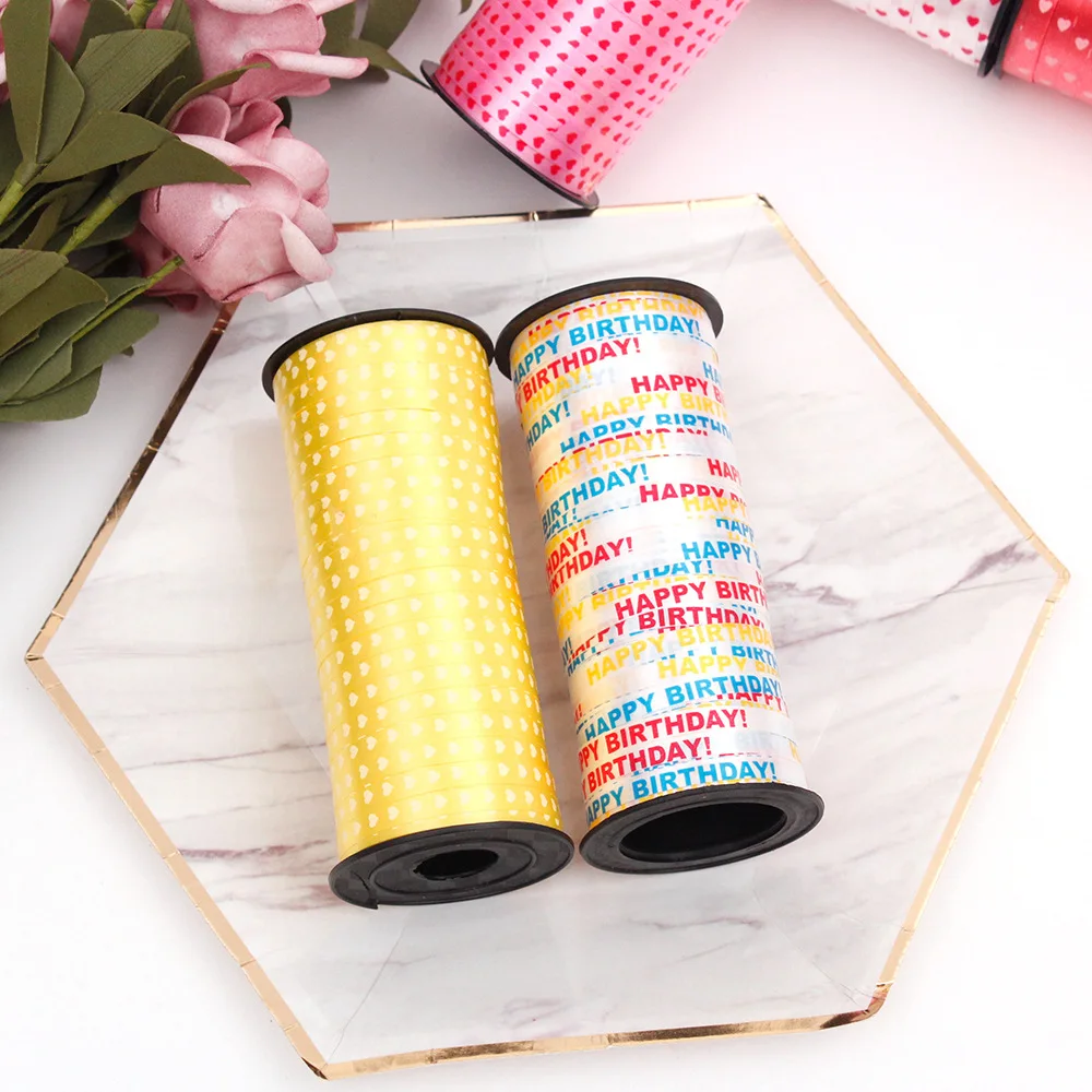 100 ярдов/рулон 5 мм цветная печатная лента для сердца свадебной вечеринки декор DIY