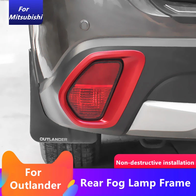 For Mitsubishi Outlander 2016 2017 2019 2020 Car Rear Fog Lamp Frame Cover ABS Carbon fiber Exterior Modification Accessories |