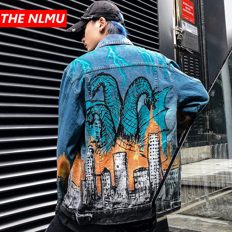 Винтажная джинсовая куртка для мужчин рваные джинсовые куртки в стиле хип хоп