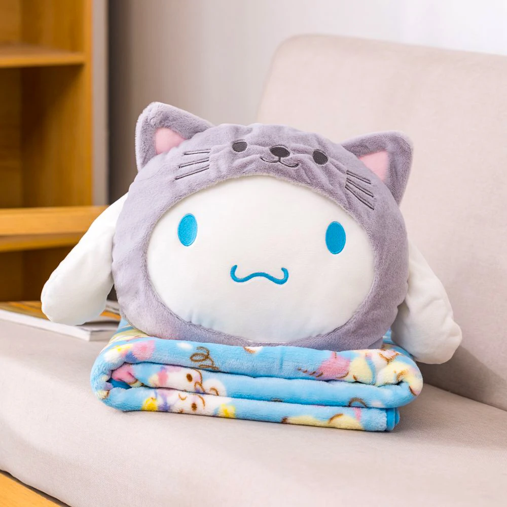 

Kawaii Cinnamorol Doll Soft Flannel Blanket Anime Cute Stuffed Big Ear Baby Dog Houseware Gift for Girlfrend Kid Plush Toy