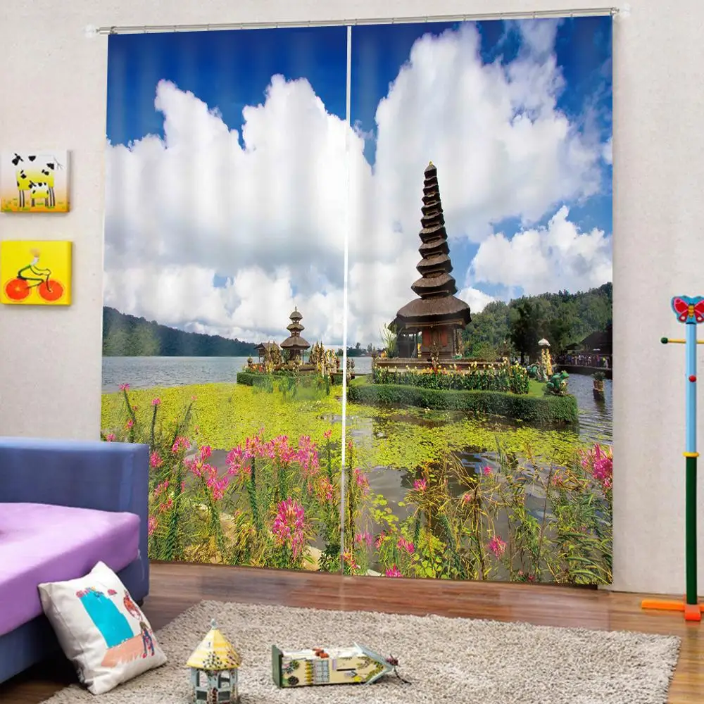 

Beautiful Photo Fashion Customized 3D Curtains Nature scenery landscape curtains