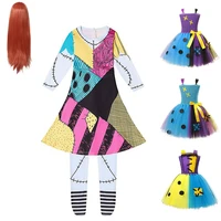 kids sally costume children nightmare before christmas makeup clothes toddler movie role playing set girl carnival cosplay dress