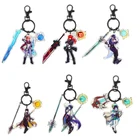 Аниме брелок Genshin Impact Xiao Zhongli Venti Hutao God Eye Weapon Женские аксессуары милая сумка кулон брелок для фанатов подарок