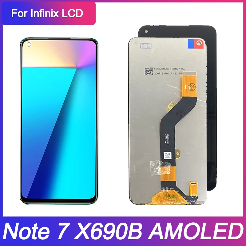 6 95 ''Оригинальный ЖК-дисплей для Infinix Note 7 Дисплей сенсорный экран в сборе Dgitizer