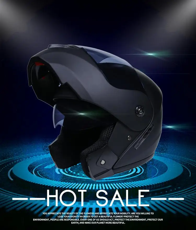 Новый гоночный шлем с крышкой для модульного шлема двойными линзами