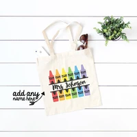 personalized customize teacher student name tote bag back to school graduation birthday teachers day classmate christmas gift