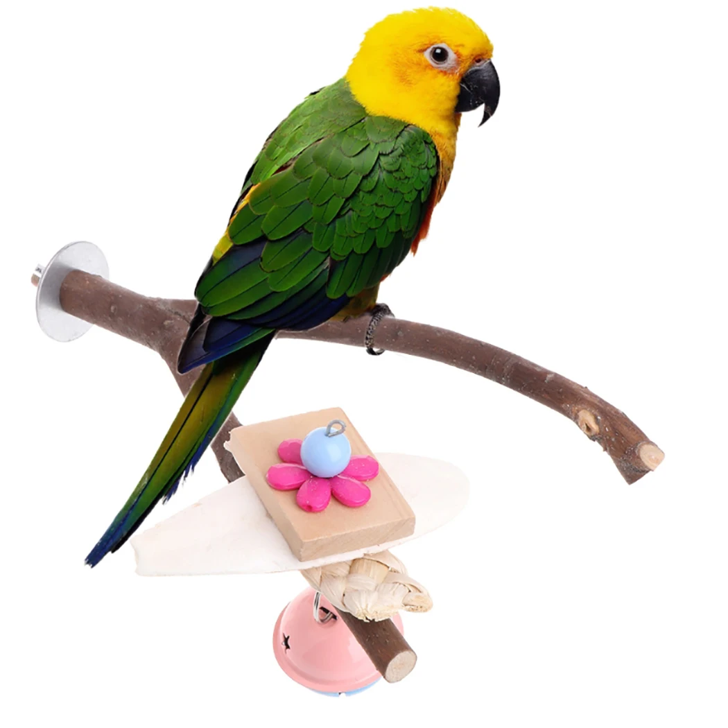 

Parrot Toys Pet Bird Cage Perches Stand Platform Paw Grinding Bites Toy with Bell For Parrot Parakeet Pet Birds Accessories