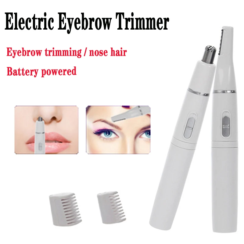 

2-в-1 Электрический триммер для волос на лице унисекс, машинка для стрижки бровей, триммер для волос в носу для мужчин и женщин, мужской тримме...