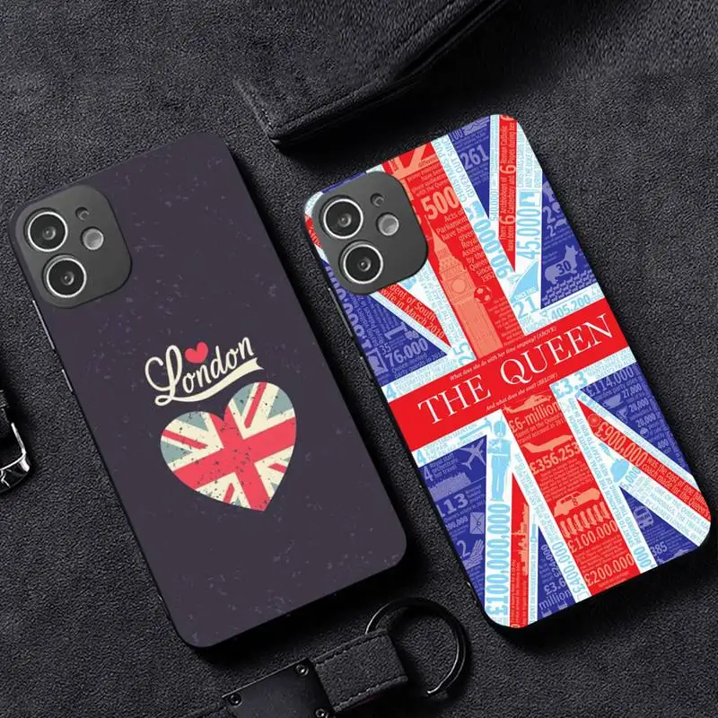 

Flag United Kingdom London Phone Case for iPhone 12 11 mini pro XS MAX XR 8 7 6 6S Plus X 5S SE 2020