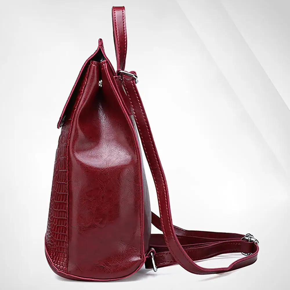 Женский рюкзак из сплит кожи с принтом крокодила|Мужские рюкзаки| |