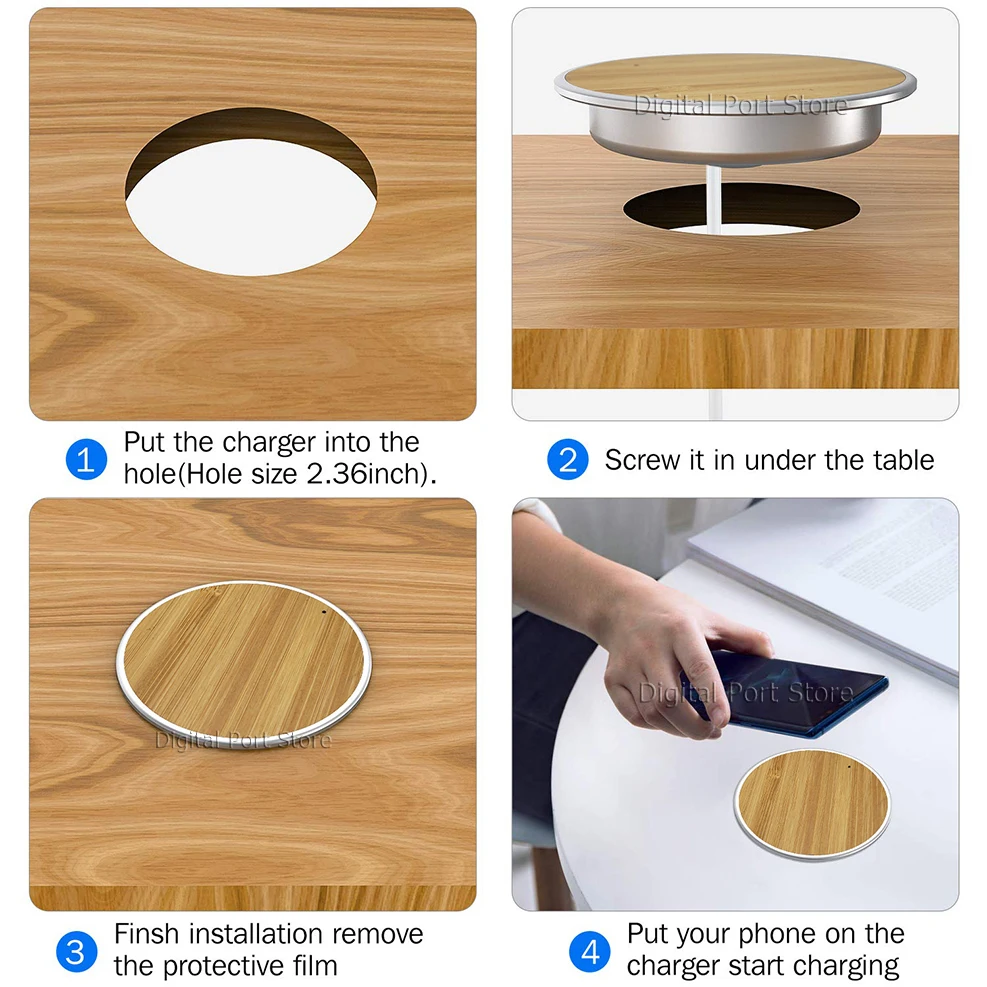 built in desktop wireless charger table furniture embedded qi fast wireless charging pad for iphone 12 pro max 11 samsung xiaomi free global shipping