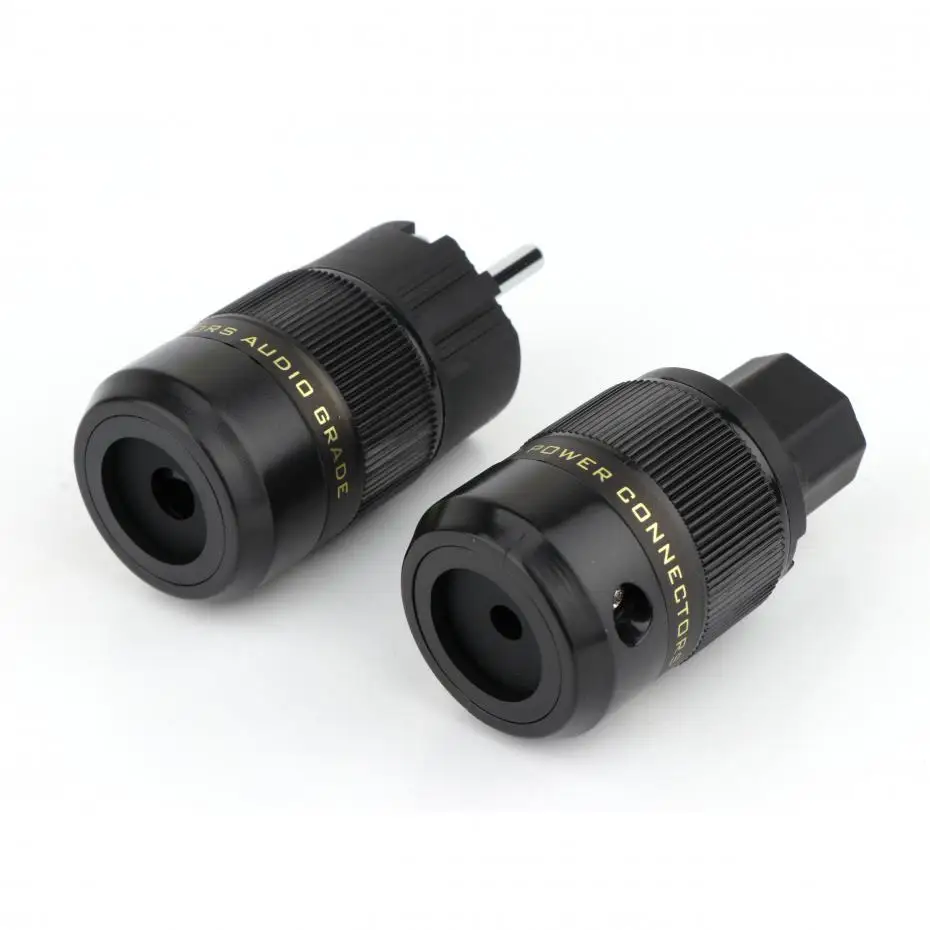 Одна пара P077E + C077 Европейская розетка Schuko с родиевым покрытием и штепсельная