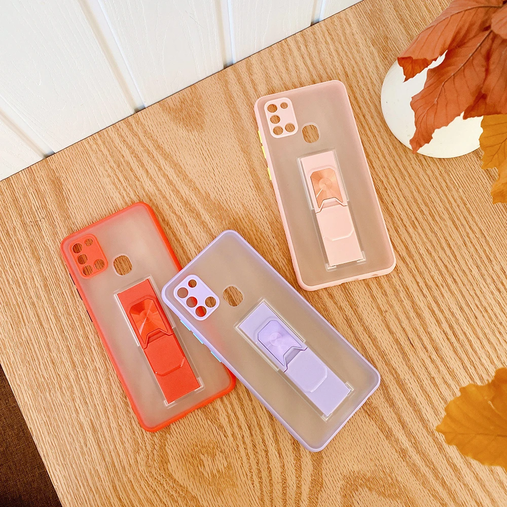 

Stents Magnet Magnetic Suction Phone Case Candy Color for Galaxy A12 5G A21S PC Case TPU Camera Protection