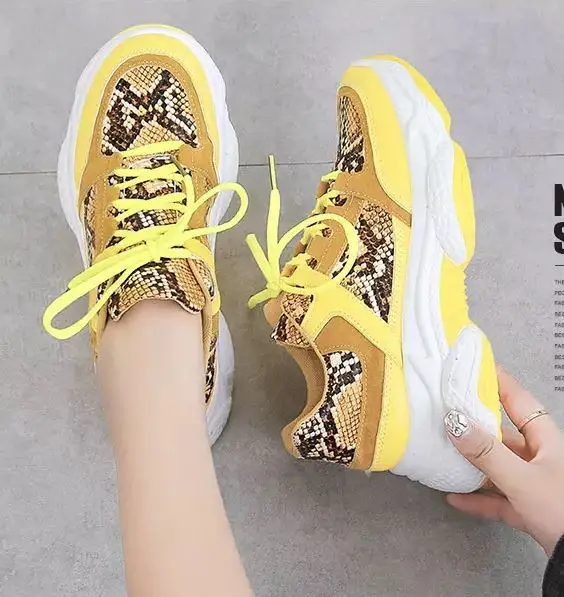 New fashion brand sneakers Woman Shoes Pu leather Leopard Platform outdoor sneakers women sports shoes Ladies Plus size 36-42